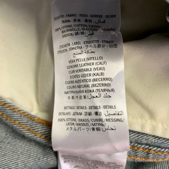 GUCCI Cruise 2017 Size 36 Indigo White Bleached Denim Studded Button Fly Jeans - Picture 9 of 9